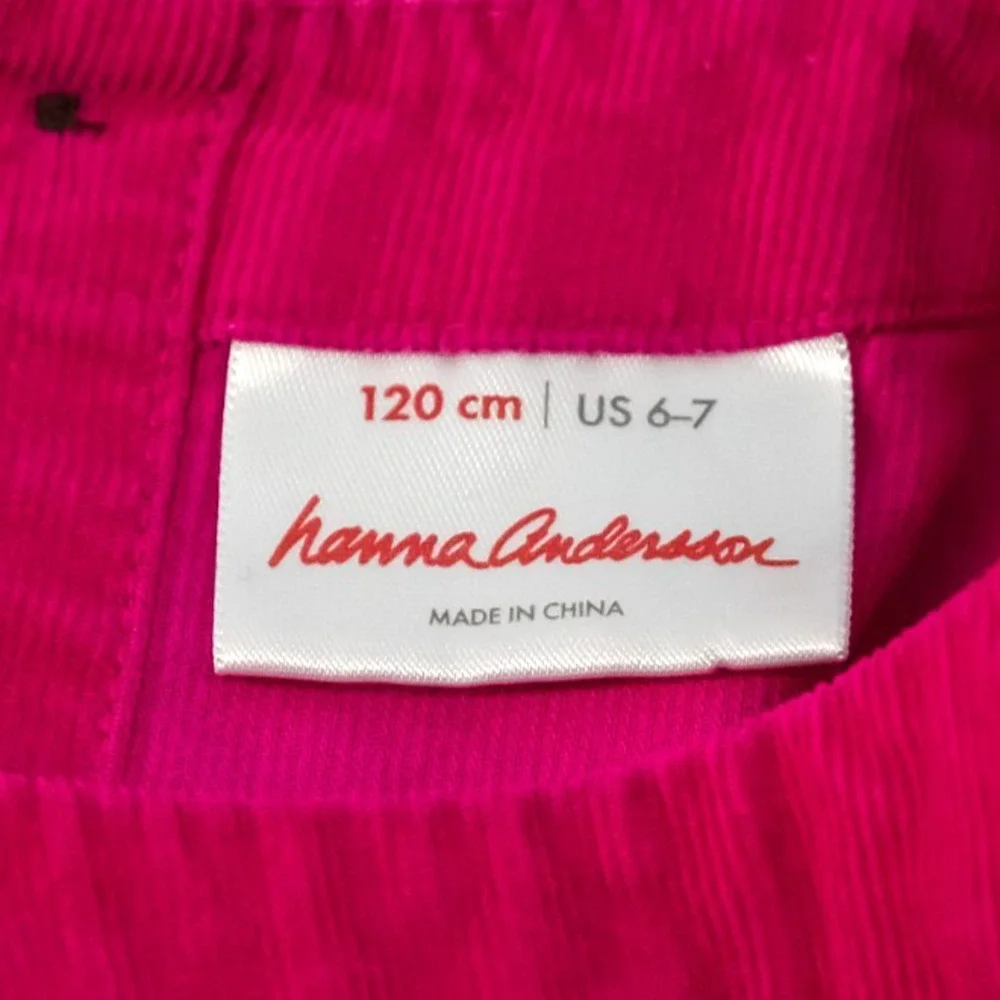 Hanna Andersson 120 Size 6 7 Pink Corduroy Crew Long Sleeve Fit Flare Dress